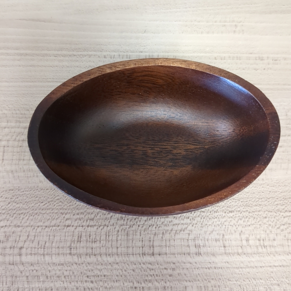 Small Wooden Oval Shaped Trinket Tray Bowl - Picture 3 of 3